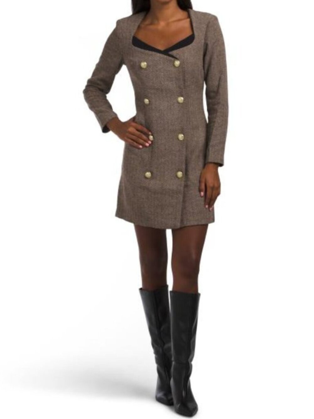 ALEXIA ADMOR Long Sleeve Mini Blazer Dress